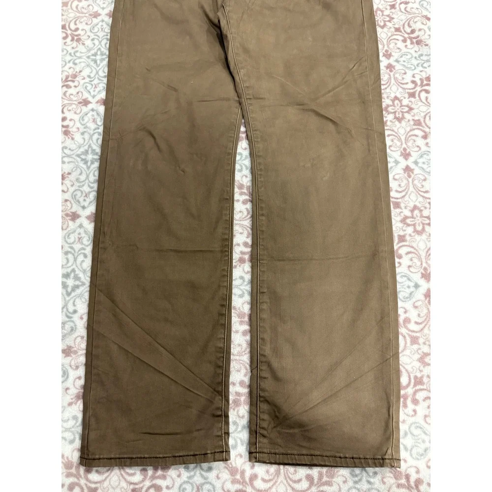 Lucky Brand 121 Slim Straight Brown Pants Mens 32x30 Cotton Stretch Chino - Picture 2 of 16
